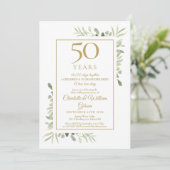 50e Golden Wedding Jubileum Memories Greenery Kaart (Staand voorkant)