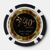 50e Golden Wedding Jubileum met Foto Poker Chips (Achterkant)