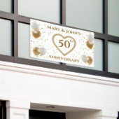 50e Golden Wedding Jubileum, met namen, Spandoek (Buitenkant Gebouw)