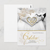 50e Golden Wedding Jubileum met Names Briefkaart (Voorkant / Achterkant)