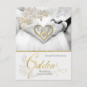 50e Golden Wedding Jubileum met Names Briefkaart