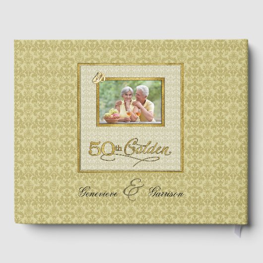 50e Golden Wedding Jubileum met Silver Foto Gastenboek (Achterkant)