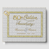 50e Golden Wedding Jubileum met Silver Foto Gastenboek (Voorkant)