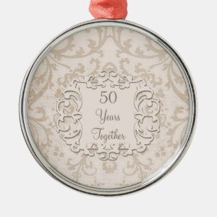50e Golden Wedding Jubileum Metalen Ornament