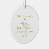 50e Golden Wedding Jubileum Minimal Keramisch Ornament (Rechts)