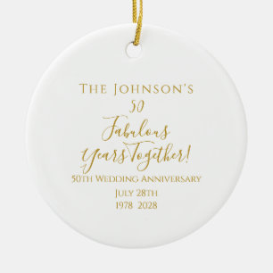 50e Golden Wedding Jubileum Minimal Keramisch Ornament