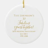 50e Golden Wedding Jubileum Minimal Keramisch Ornament (Achterkant)