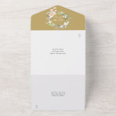 50e Golden Wedding Jubileum Monogram Floral All In One Uitnodiging (Buitenkant)