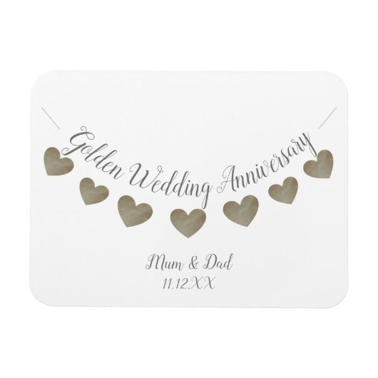 50e Golden Wedding Jubileum mum & dad Magneet (Horizontaal)