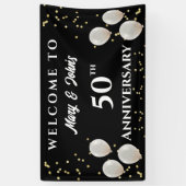 50e Golden Wedding Jubileum, naam Spandoek (Verticaal)