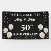 50e Golden Wedding Jubileum, naam Spandoek (Horizontaal)