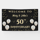 50e Golden Wedding Jubileum, naam Spandoek (Horizontaal)