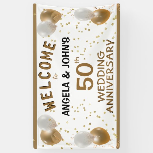 50e Golden Wedding Jubileum, Namen Spandoek (Verticaal)