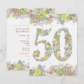 50e Golden Wedding Jubileum Neutrale uitnodiging (Voorkant / Achterkant)