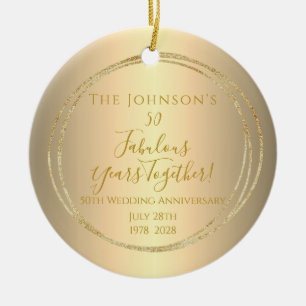 50e Golden Wedding Jubileum op persoonlijke titel Keramisch Ornament