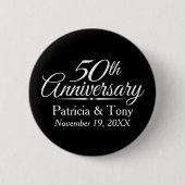 50e Golden Wedding Jubileum op persoonlijke titel Ronde Button 5,7 Cm (Voorkant)