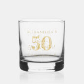 50e Golden Wedding Jubileum op persoonlijke titel Whisky Glas (Achterkant)