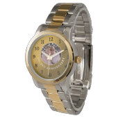 50e Golden Wedding Jubileum Paar Foto Goud Horloge (Gekanteld)