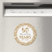 50e Golden Wedding Jubileum Paisley Pattern Magneet (Insitu (Vaatwasser))
