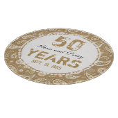 50e Golden Wedding Jubileum Paisley Pattern Snijplank (Hoek)