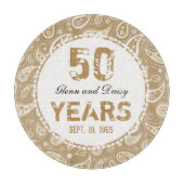50e Golden Wedding Jubileum Paisley Pattern Snijplank (Voorkant)