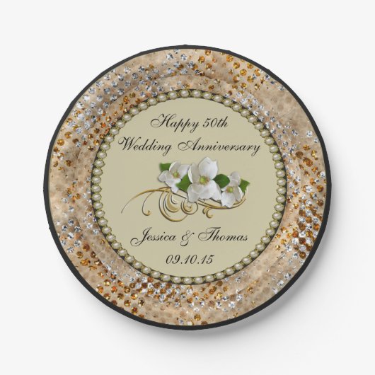 50e Golden Wedding Jubileum Paper Bord (Voorkant)
