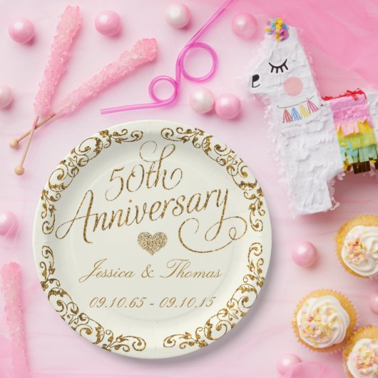 50e Golden Wedding Jubileum Paper Bord (Feest)