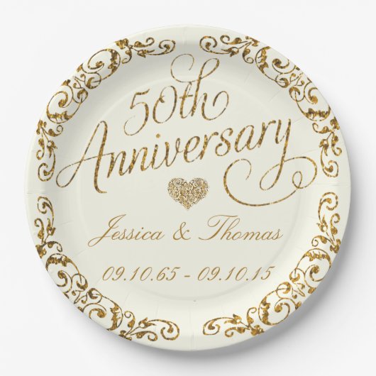 50e Golden Wedding Jubileum Paper Bord (Voorkant)