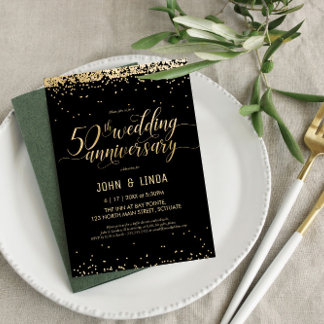 50e Golden Wedding Jubileum Party Kaart