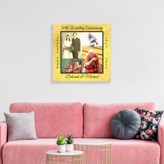 50e Golden Wedding Jubileum Persoonlijke foto Canvas Afdruk (Insitu (Woonkamer))