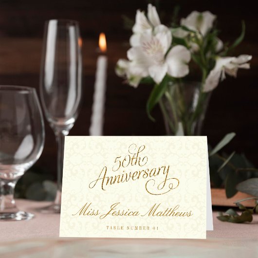 50e Golden Wedding Jubileum Place Cards