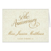 50e Golden Wedding Jubileum Place Cards (Voorkant Horizontaal)