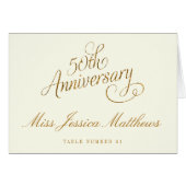 50e Golden Wedding Jubileum Place Cards (Voorkant Horizontaal)