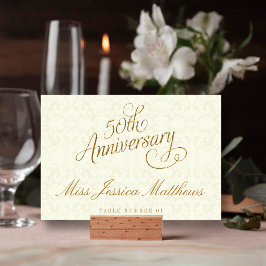 50e Golden Wedding Jubileum Place Cards Kaart