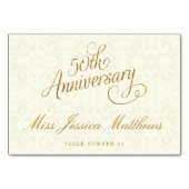 50e Golden Wedding Jubileum Place Cards Kaart (Achterkant)