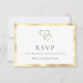 50e Golden Wedding Jubileum-reactiekaart RSVP Kaartje (Voorkant)