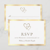 50e Golden Wedding Jubileum-reactiekaart RSVP Kaartje (Voorkant / Achterkant)