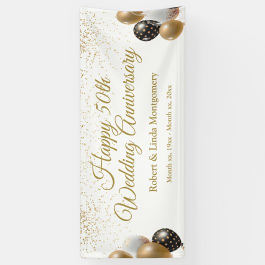 50e Golden Wedding Jubileum Reception Spandoek (Verticaal)