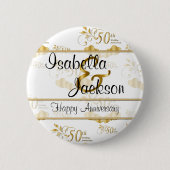 50e Golden Wedding Jubileum Ronde Button 5,7 Cm (Voorkant)