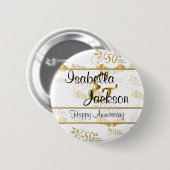 50e Golden Wedding Jubileum Ronde Button 5,7 Cm (Voorkant /achterkant)