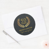 50e Golden Wedding Jubileum  Ronde Sticker (Envelop)
