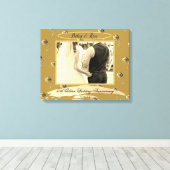 "50e Golden Wedding Jubileum" Rozen Oud goud Canvas Afdruk (Insitu (Houten vloer))