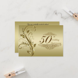 50e Golden Wedding Jubileum RSVP-kaart Kaart