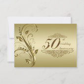 50e Golden Wedding Jubileum RSVP-kaart RSVP Kaartje (Voorkant)