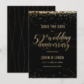 50e Golden Wedding Jubileum sparen de datum Kaart (Voorkant / Achterkant)