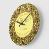 50e Golden Wedding Jubileum Sparkle Gold Glam Grote Klok (Hoek)