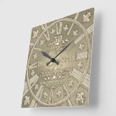 50e Golden Wedding Jubileum Square Vierkante Klok (Hoek)