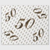 50e Golden Wedding Jubileum Typografie Elegant Cadeaupapier (Vlak)