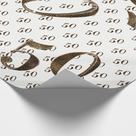 50e Golden Wedding Jubileum Typografie Elegant Cadeaupapier (Hoek)
