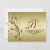 50e Golden Wedding Jubileum Uitnodiging Kaart (Voorkant)